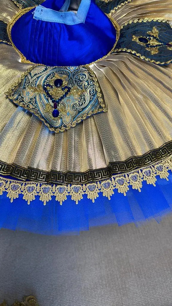 blue and golden homemade tutu