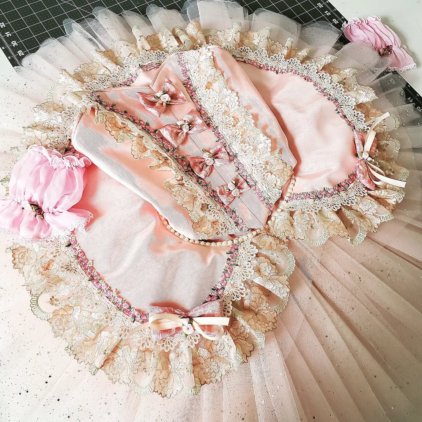 pale pink tutu with laces