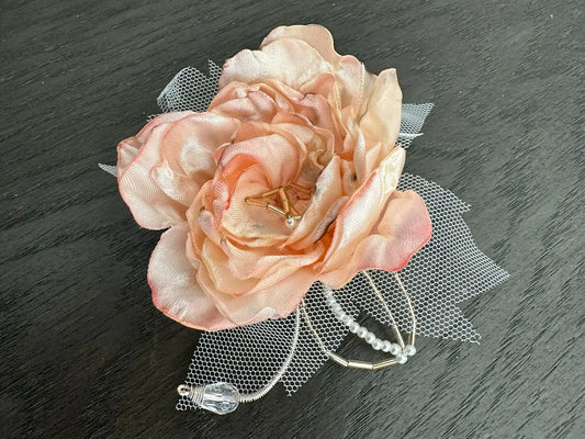 handmade pink silk flower